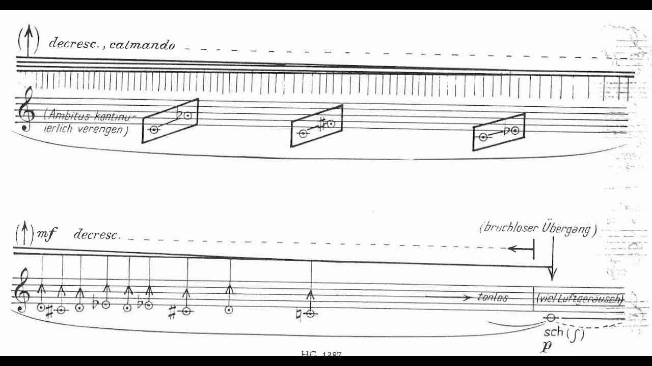 Heinz Holliger - Lied for Amplified Flute (1974) [Score-Video]