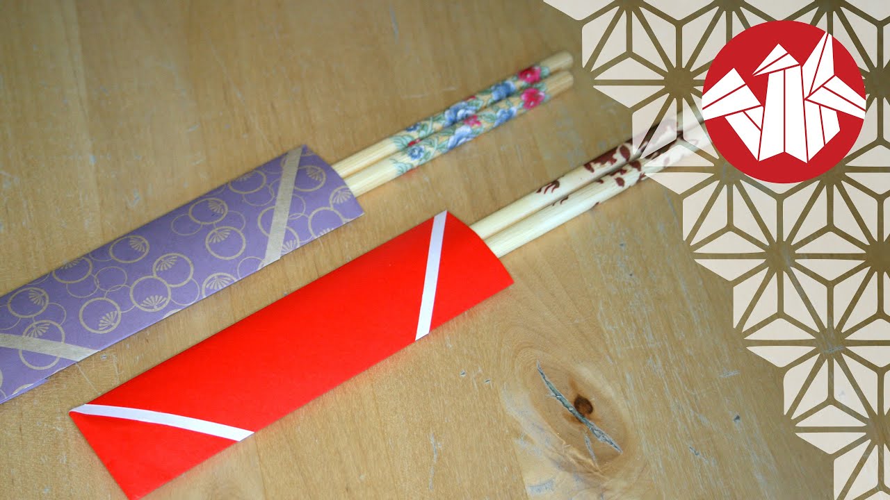 Tuto Origami - Etui à baguettes (Porta Hashi) [Senbazuru]