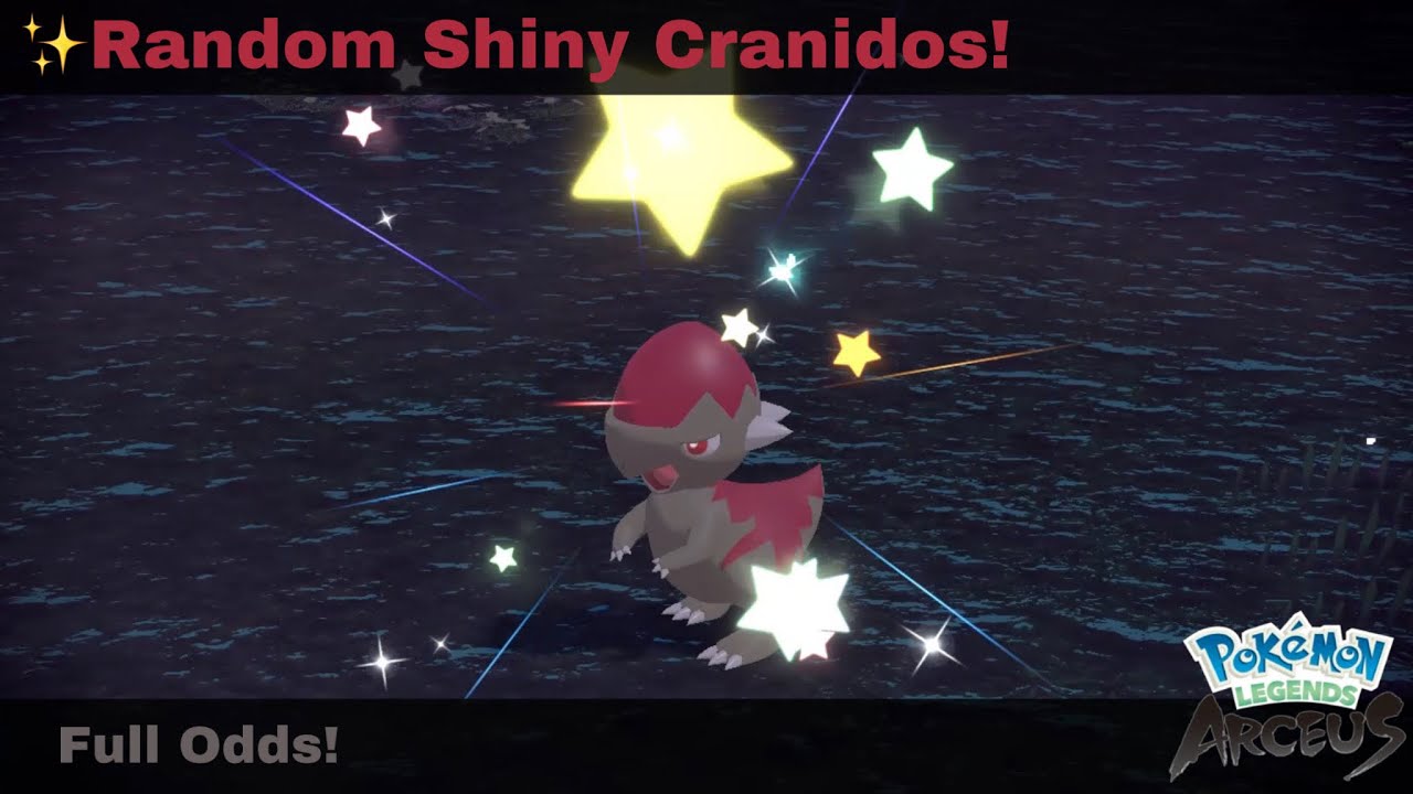 Random Shiny Cranidos in Pokémon Legends Arceus! [Full Odds]