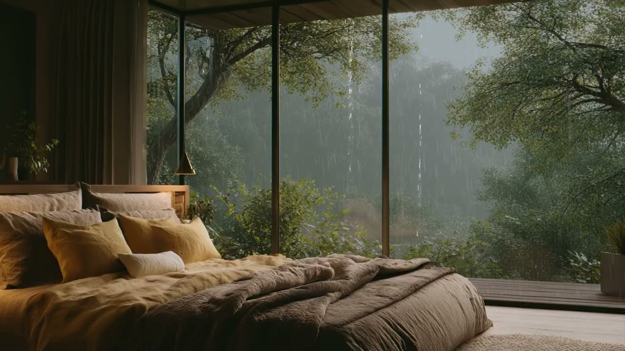 Listening without effort 🎧 as rain continues, shaping a calm and open space