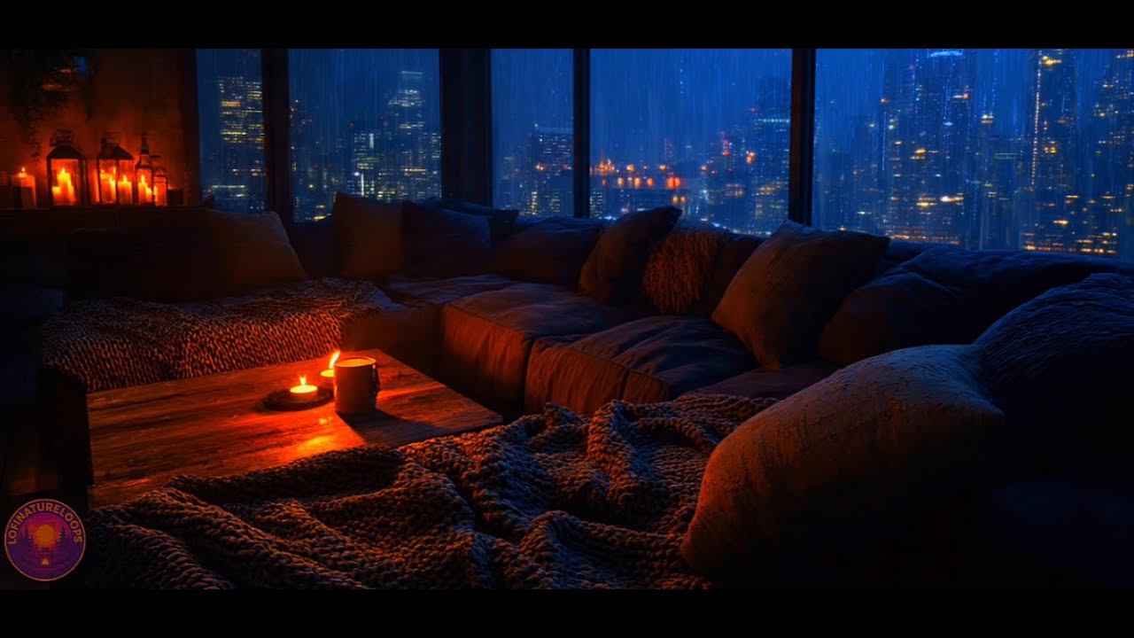 Rainy City Night  🌧️ Cozy Candlelit Apartment Ambience for Deep Sleep, Study & Relax