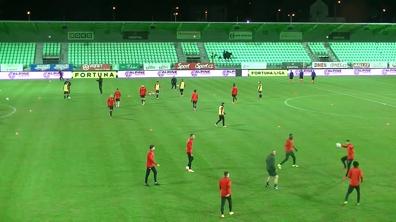 Předzápasová rozcvička SK Slavia Praha