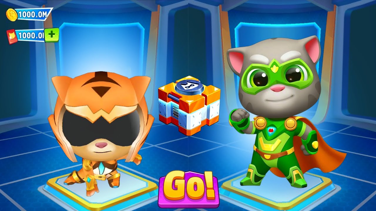 Talking Tom Hero Dash Gameplay - Randomly Unlock Titanium Force Tom vs Tiger Ginger