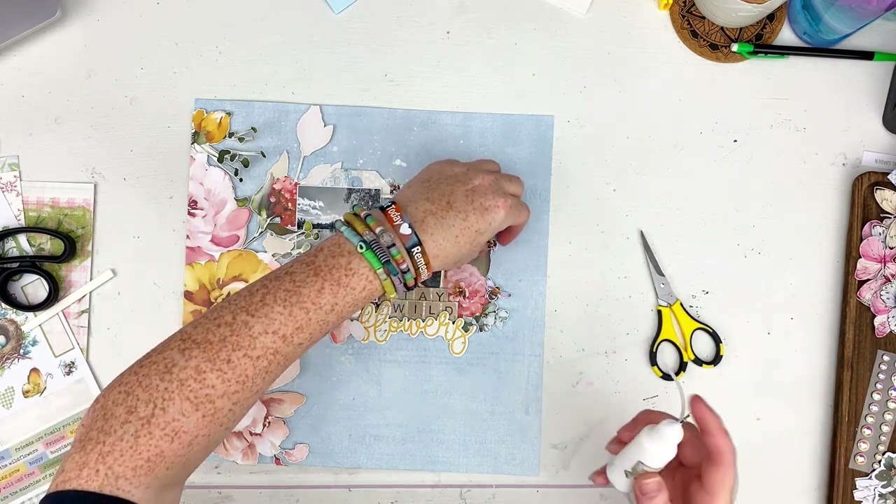 Scrapbook Process Video #118 - Stay Wild Flowers - Color Rush Studio DT
