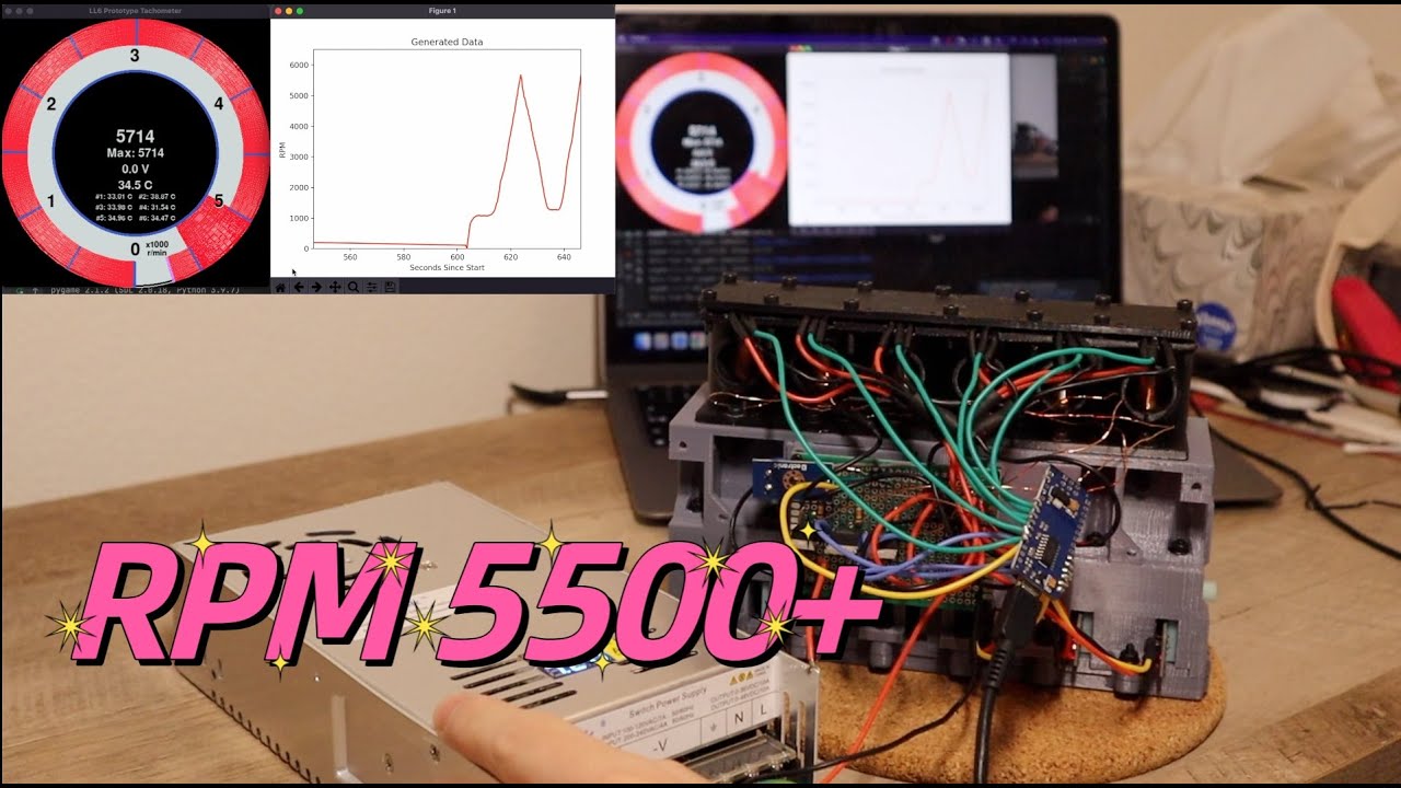 I6 Solenoid Engine 3D Printed RPM 5500+