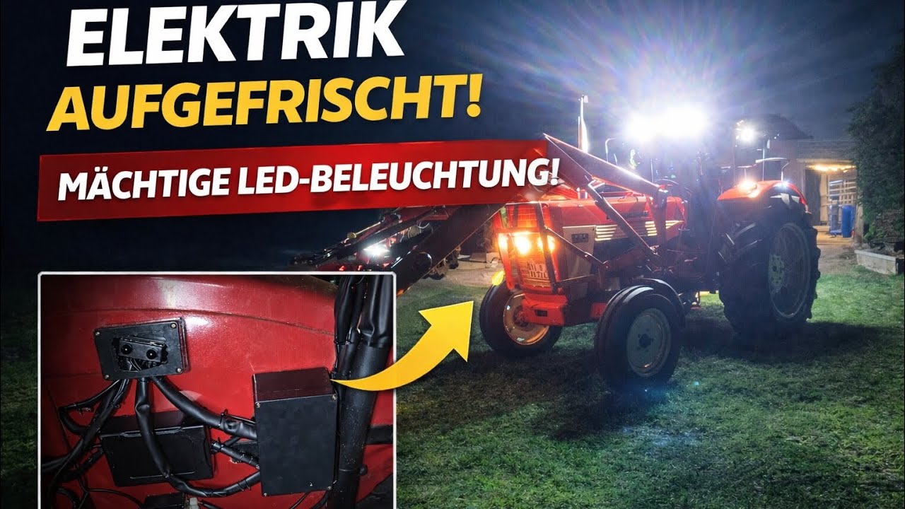 Mehr Licht geht nicht! 🚜 LED Arbeitsbeleuchtung mit Relais nachgerüstet #ihc  #led #farmvlog 
