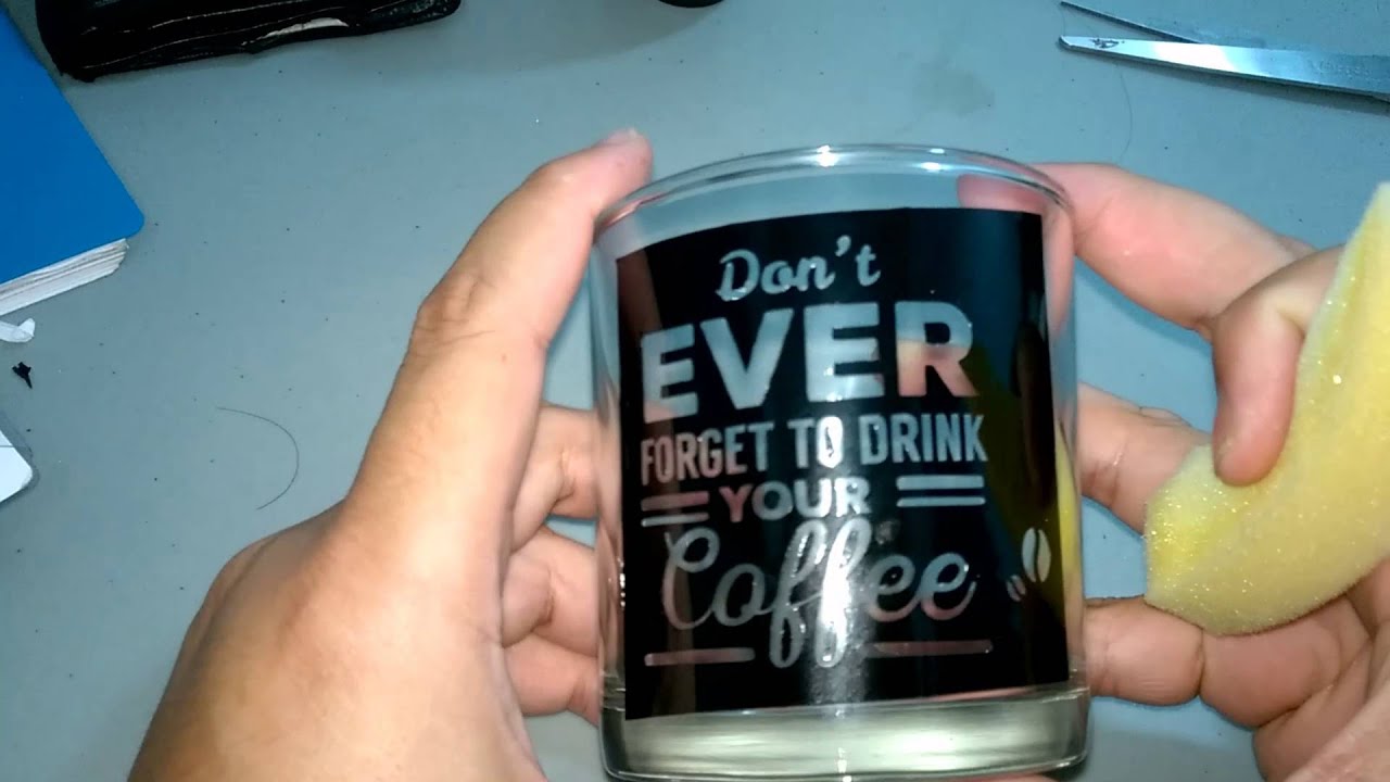 Etching on glass with silhouette cameo