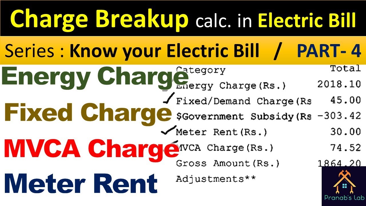Know your Electric Bill | Part- 4 | What is MVCA | Calculation of Fixed Charge, MVCA, Meter Rent