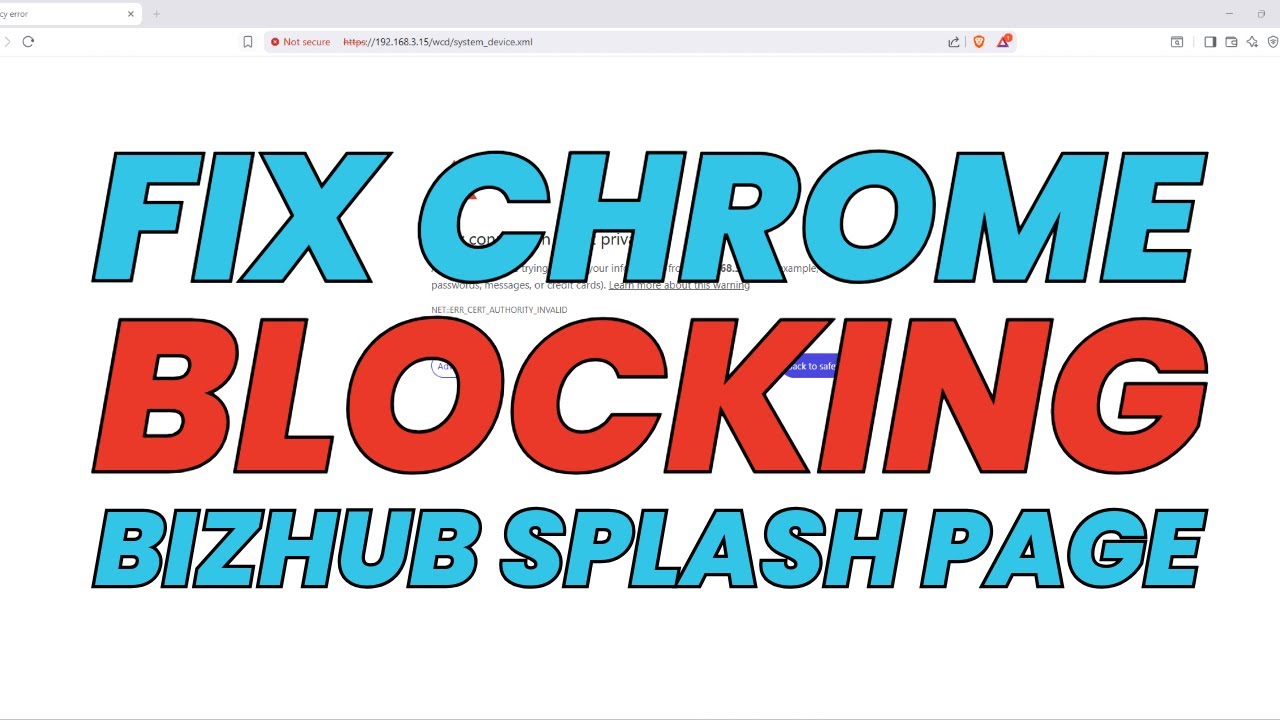 Fix Chrome Blocking Konica Minolta bizhub HTTPS | SSL Certificate SHA-256 TLS 1.2 Solution