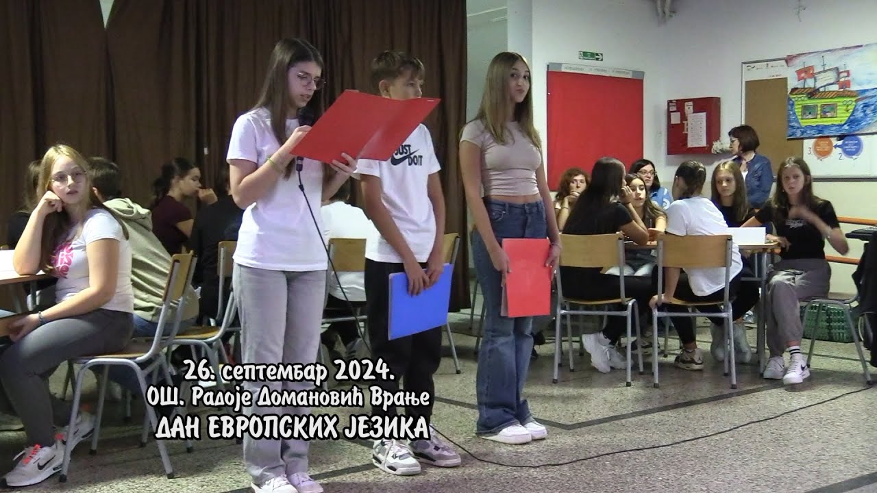 26 . septembar DAN EVROPSKIH JEZIKA  OS .Radoje Domanovic Vranje   26092024