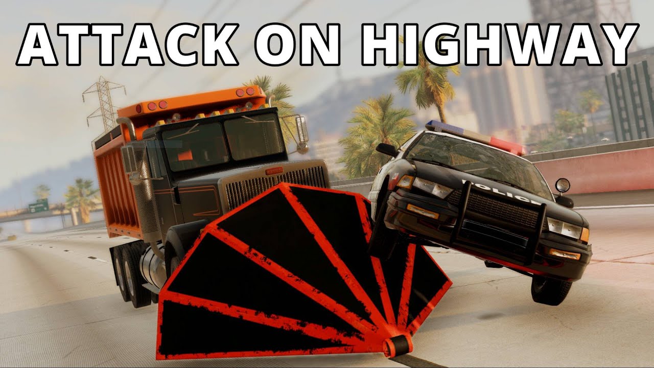 Attack on Highway - BeamNG.drive action movie - Full HD, 60 FPS