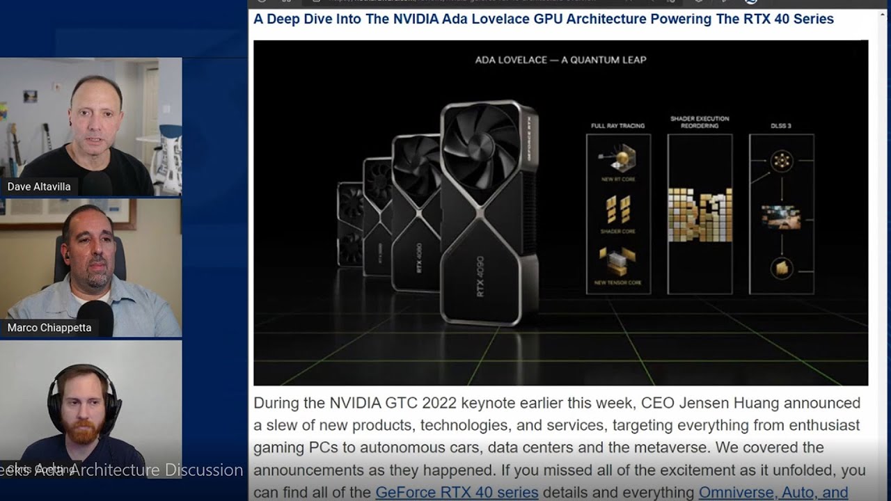 2.5 Geeks Deep Dive Chat On NVIDIA GeForce RTX 4090 Ada Lovelace!