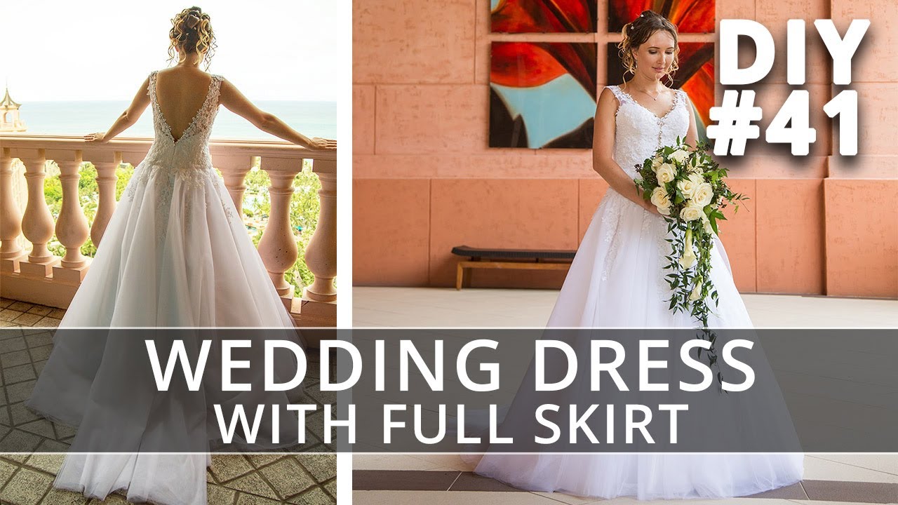 Fabric Consumption | How to make a Wedding Dress with straps and full skirt