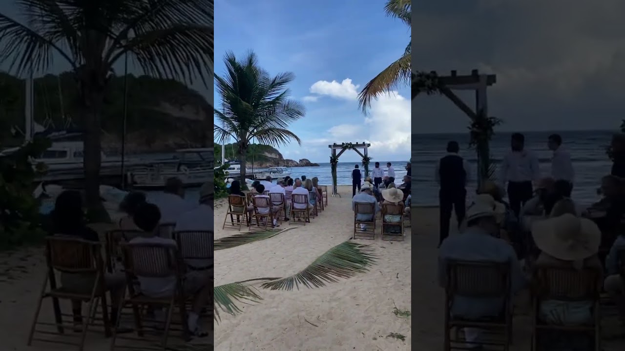 Intimate destination beach wedding at Bolongo Bay, St. Thomas, U.S. Virgin Islands 