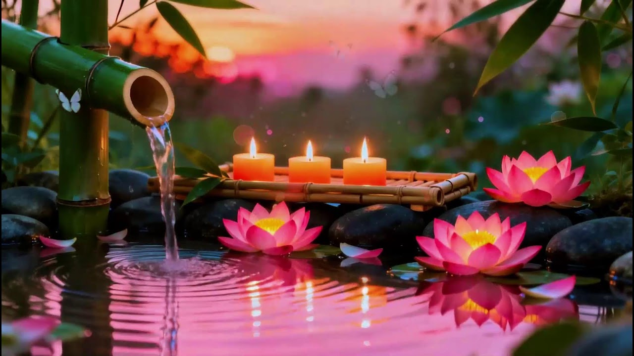 Relaxing Sleep Music with Bamboo Water Sound🌿Deep Sleep, Meditation Music, Stress Relief, Spa & Yoga