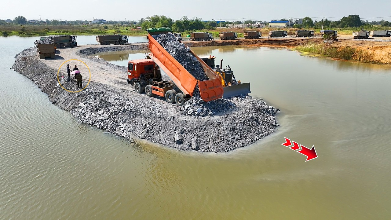 WOW!! Update new road construction work covers 50% & trucks and dozers pushing rocks into the water.