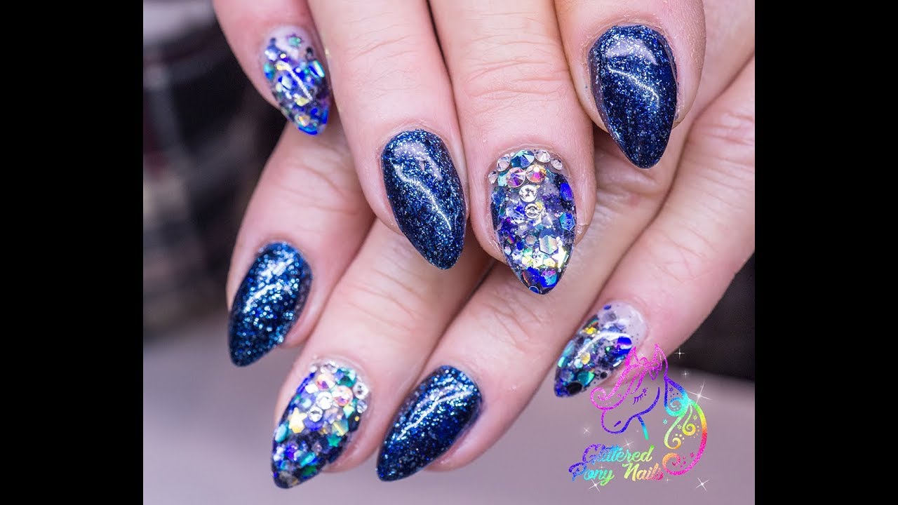 ♡Watch Me Work Gel Nails♡ Chunky Glitter with BeMi Midnight Metal