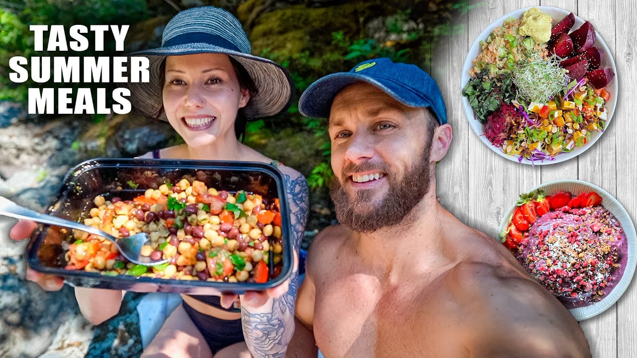 What I Eat On A HOT Summer Day! 🥵 Fresh Vegan Meals!