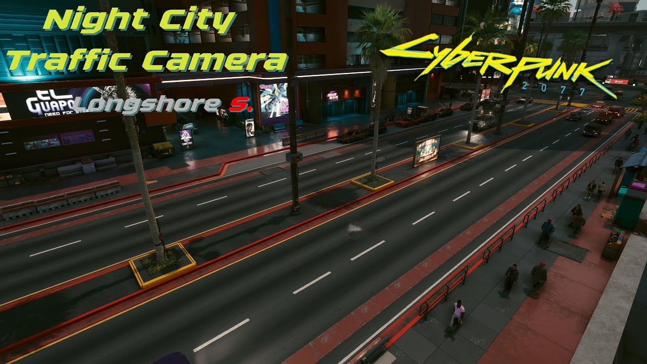 [Night City Traffic Cam | Longshore S. Japantown] - 2 Hours of Ambient Traffic Sounds