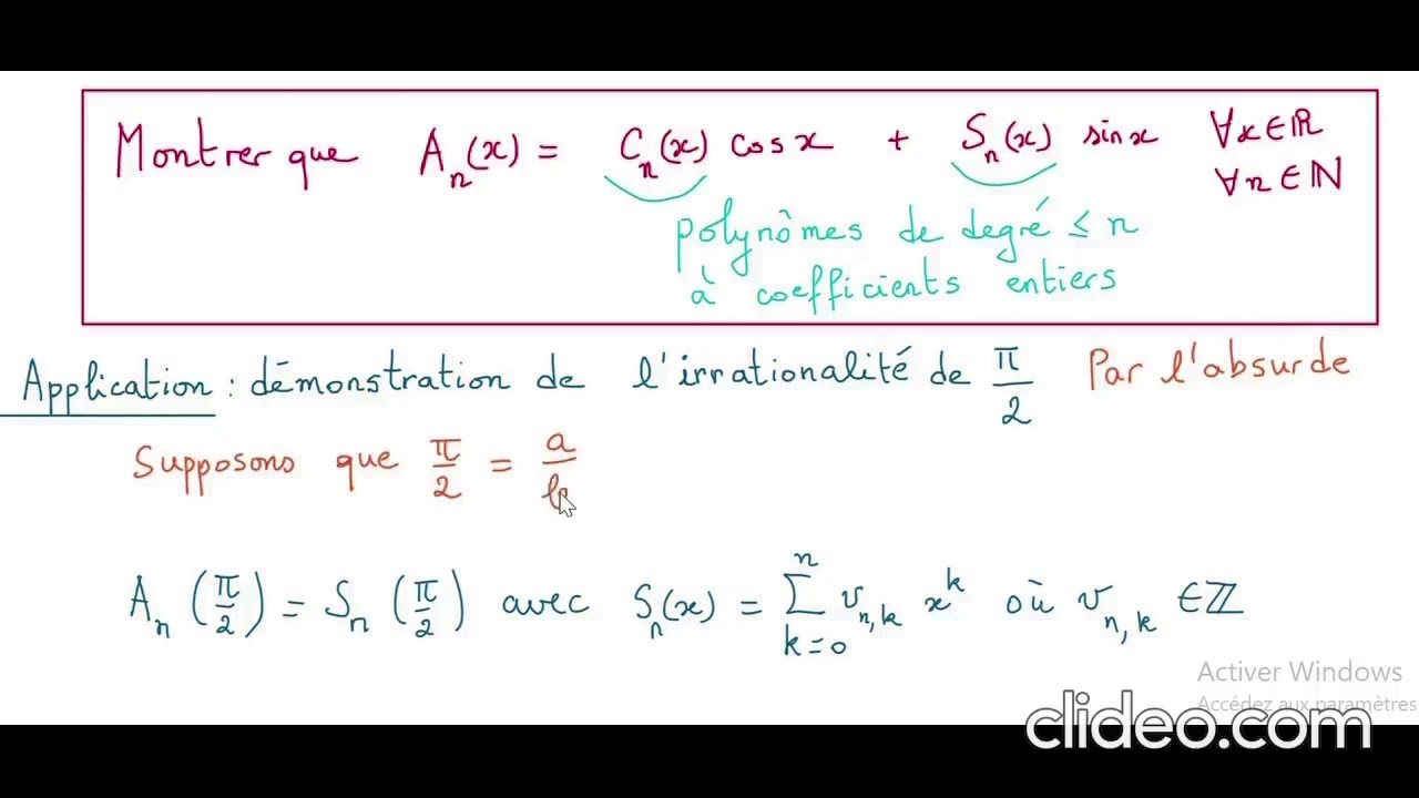 preuve que PI est irrationnel