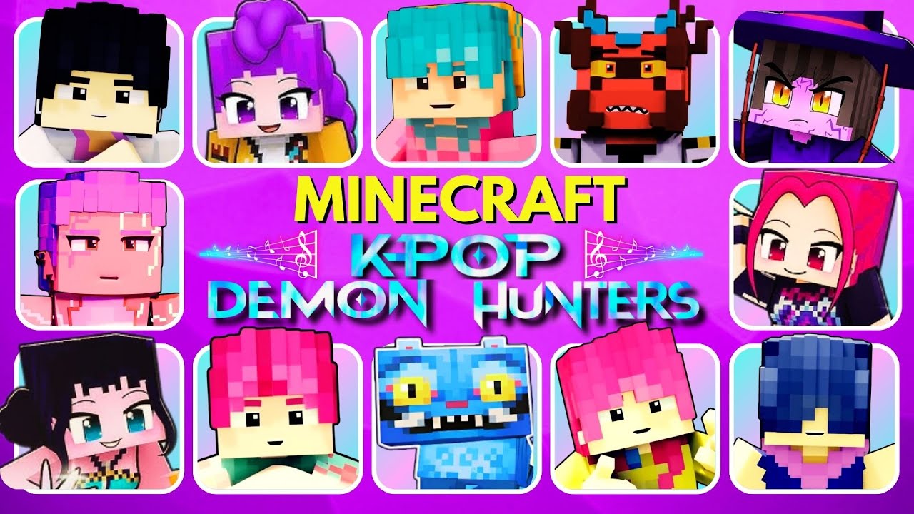 Guess KPop Demon Hunters Songs & Characters by Their Voice ~ MINECRAFT-Themed 🎮~ Huntrix, Saja Boys