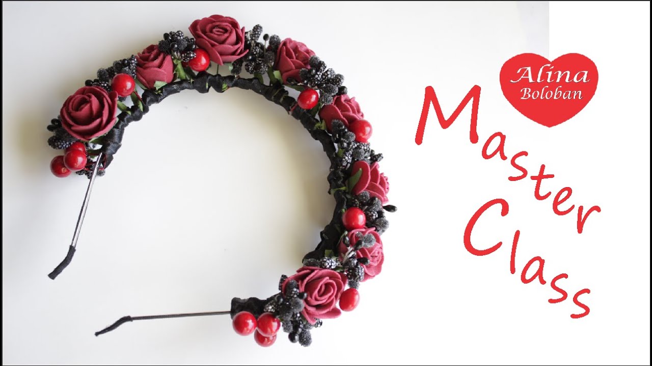 Женственный Ободок для Волос с Розами / Feminine hair band with Roses. Diy