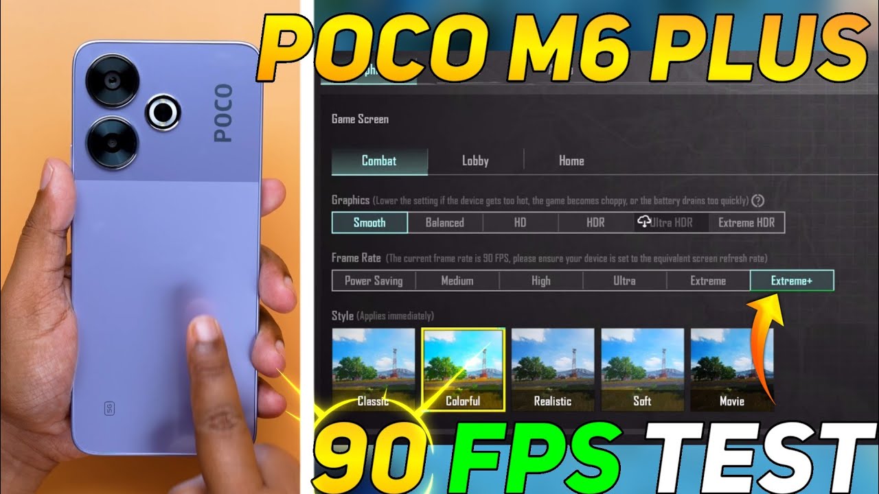 POCO M6 PLUS BGMI 90 FPS TEST | POCO M6 PLUS PUBG 90 FPS TEST | SD 4 GEN 2 PROCESSOR 🥵🔥