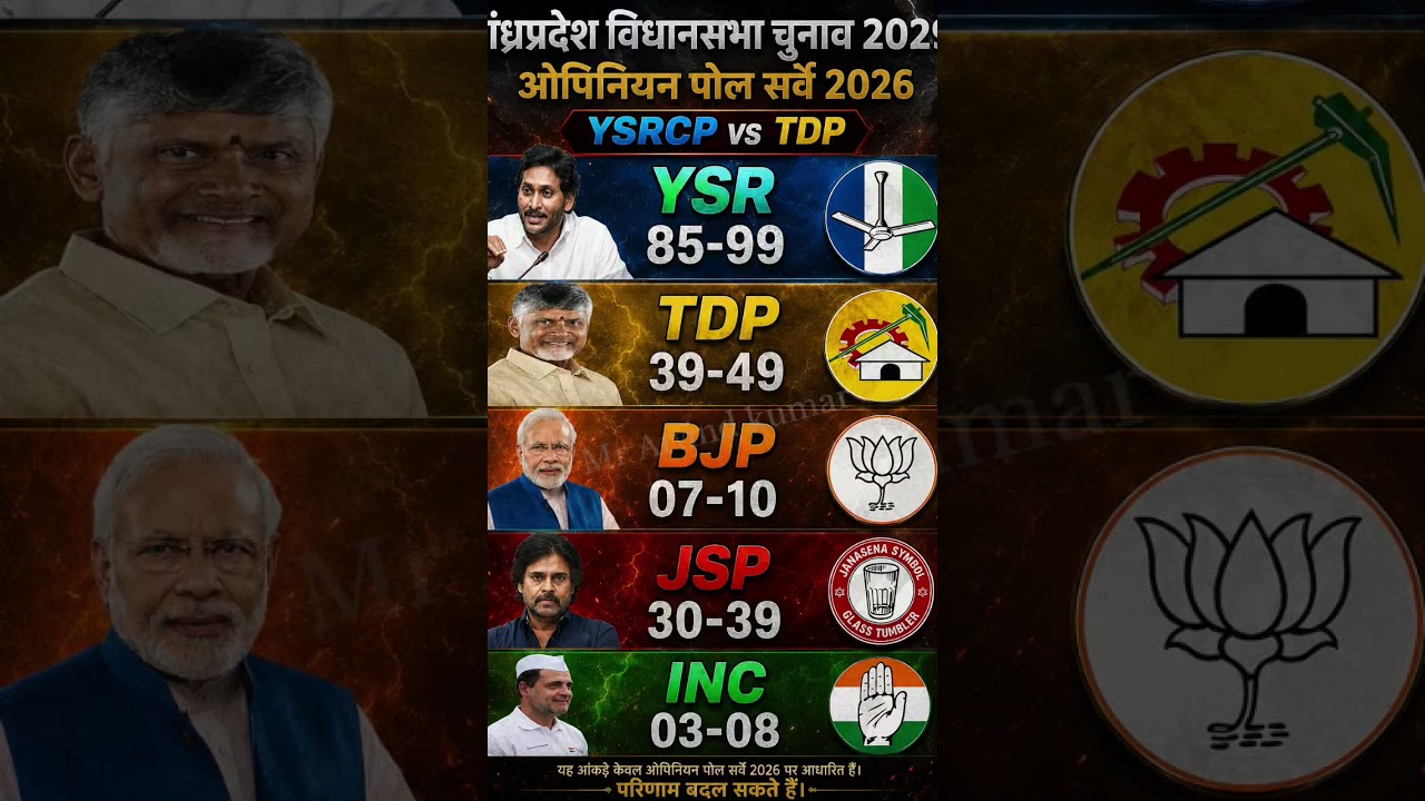 🚨🗳️Andhra Pradesh Opinion Poll 2026: Kate Ki Takkar?🔥TDP+JSP vs YSRCP | Kingmaker Kaun?😱 #tdp #bjp