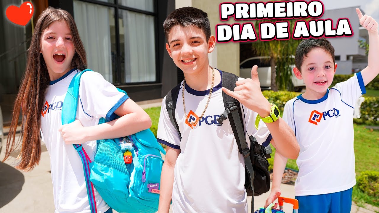 NOSSO PRIMEIRO DIA DE AULA 2024!!! ESCOLA NOVA! Piero Start & Helena
