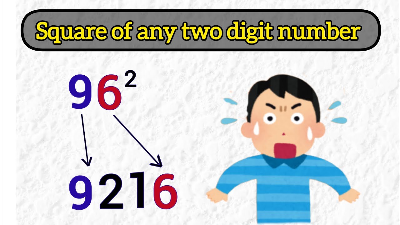 Square  of any two digit number in 3 seconds without calculator/ Learn Math in seconds 🔥