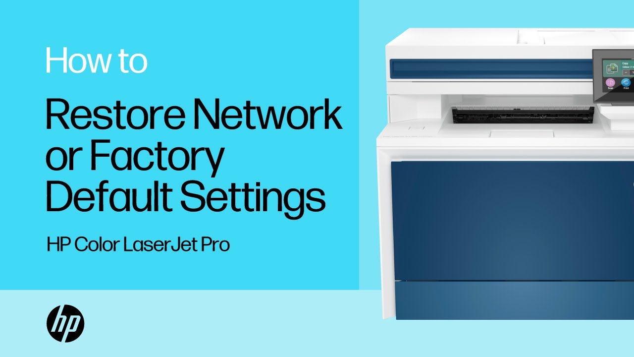 Restore printer network or factory default settings for HP Color LaserJet Pro printers | HP Support