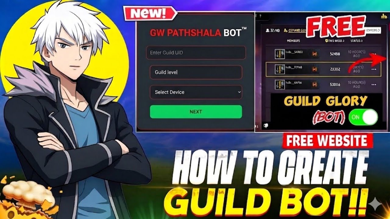 Free Fire Guild Glory Glitch 2026 🔥 | New Bot Website Revealed ! - Gw Pathshala