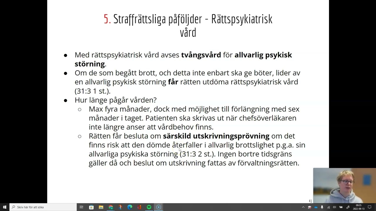 Straffr&auml;tt - Del 7.5 - R&auml;ttspsykiatrisk v&aring;rd