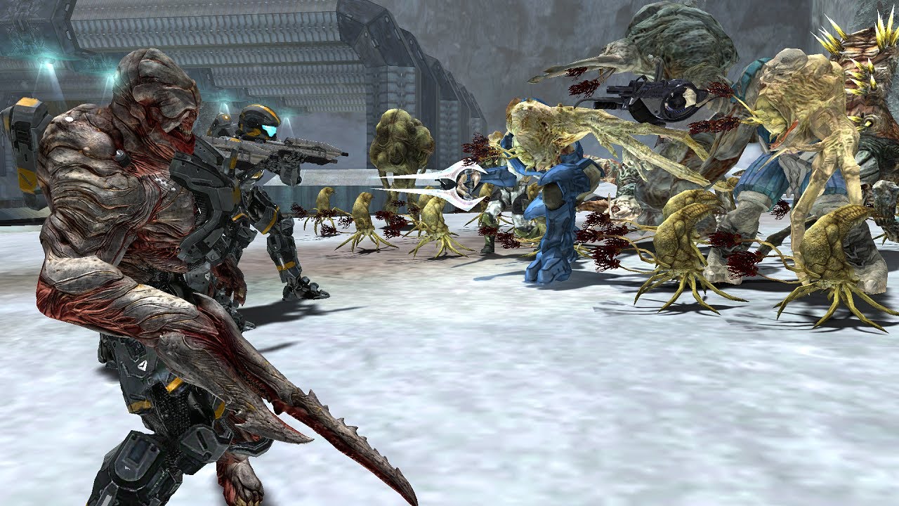 Halo 4 Spartan IVs VS. Halo 3 Flood