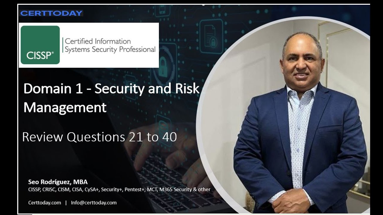 CISSP Domain 1 Security and Risk Management Practice Questions 21 to 40