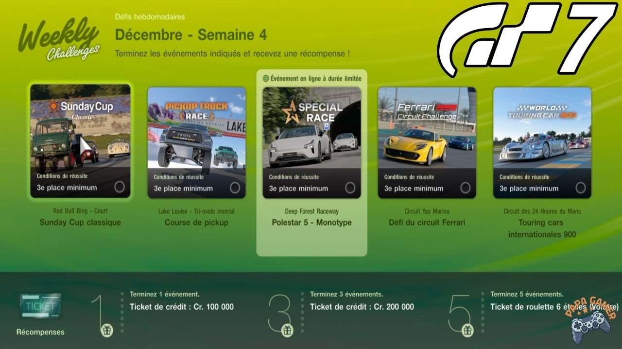 [PS5] Gran Turismo 7 - Weekly Challenge - Décembre 2025 - Semaine 4
