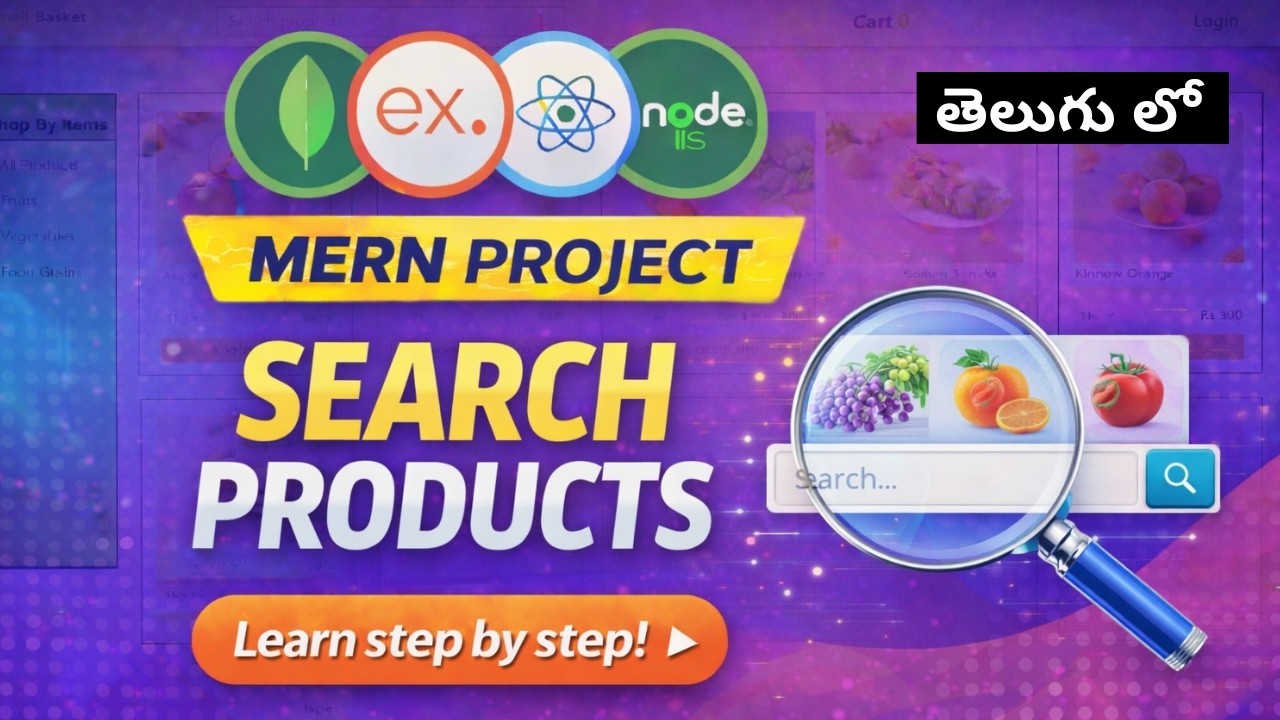 14. Search API || MERN Grocery App Tutorial in  Telugu