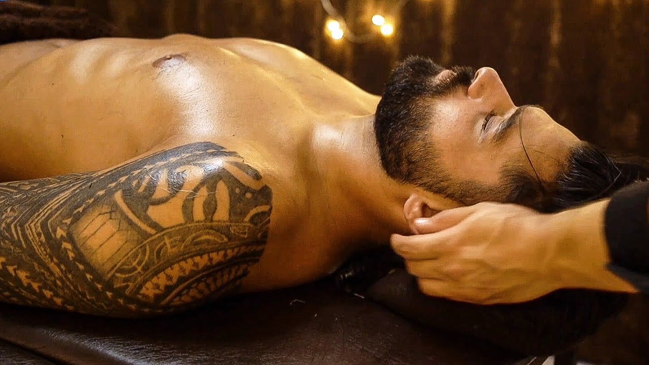 He Got Combination of Lomi & Detailed ASMR Back Massage & Relaxing Face Massage 