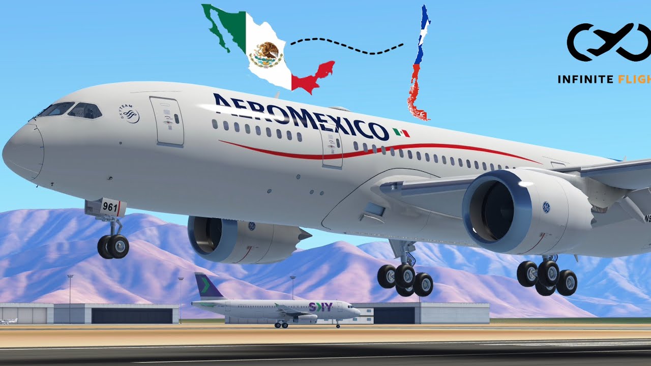 Infinite flight ✈️:  Mexico city (MEX)- Santiago (SCL)l timelapse