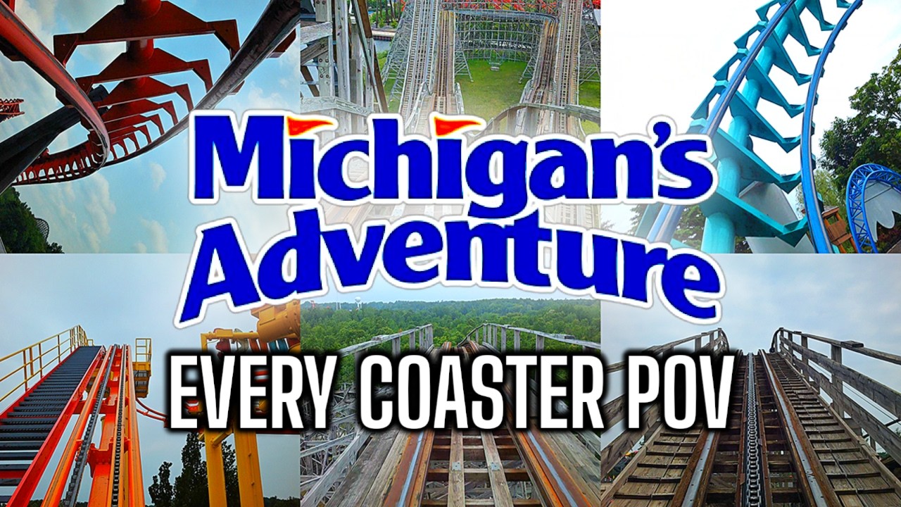 Michigan's Adventure All Roller Coaster POV's 4K