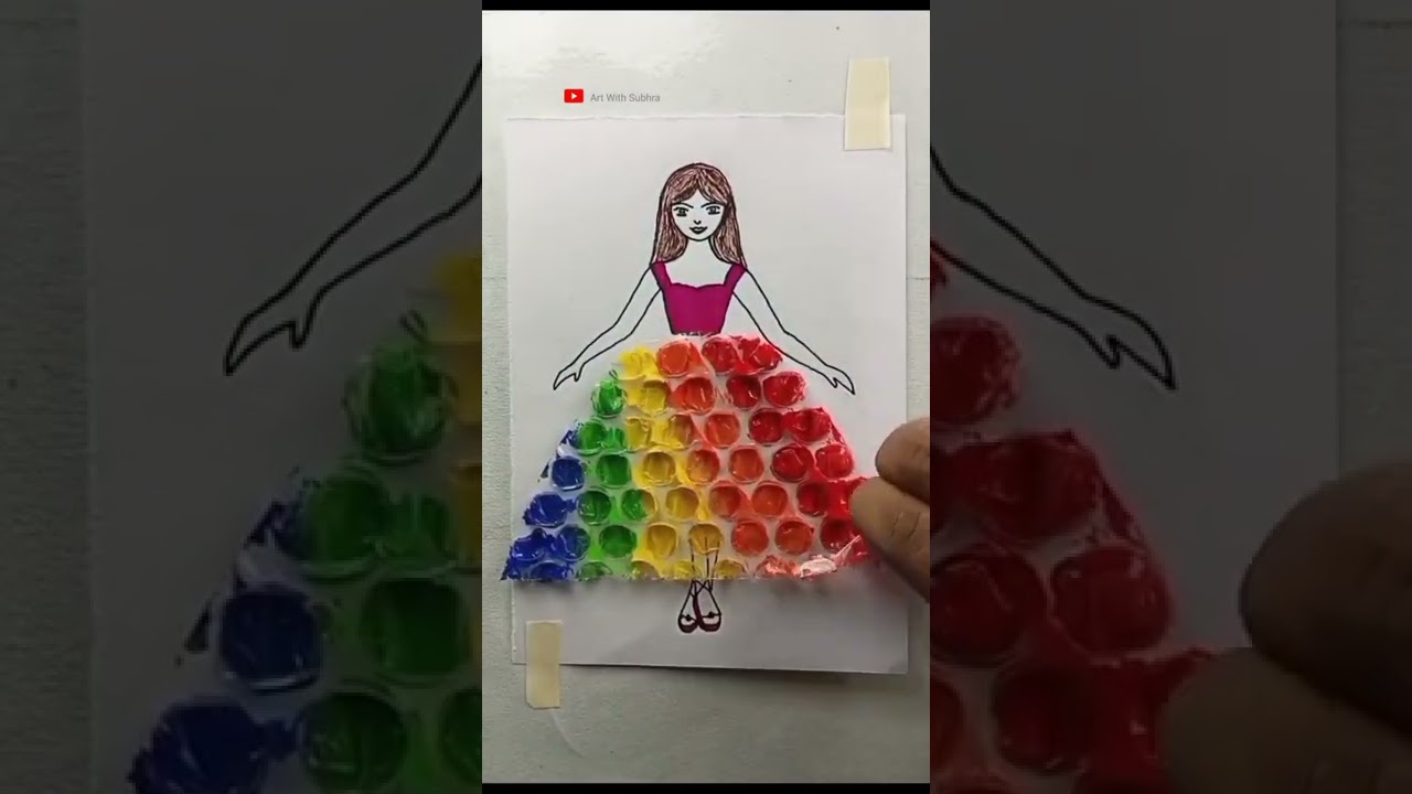 Amazing Art 😱 Painting hack with bubble wrap 😍 #satisfying #art #shorts