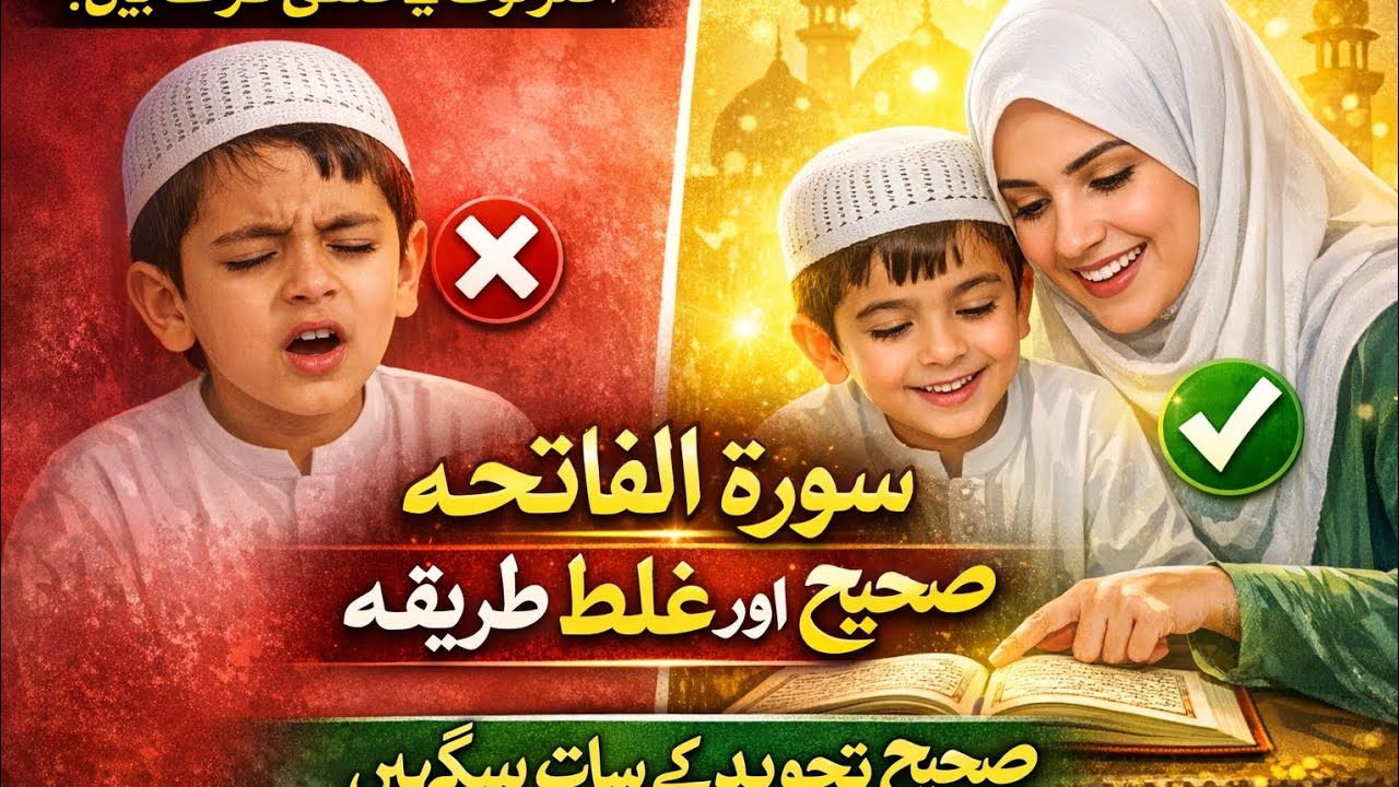 سورۃ الفاتحہ تجوید کے ساتھ | غلط اور صحیح پڑھنے کا مکمل طریقہ | Surah Fatiha with Tajweed 