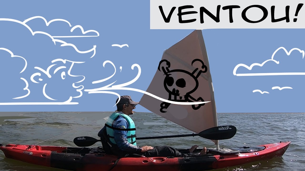 Caiaque, vela, vento, medo e diversão.