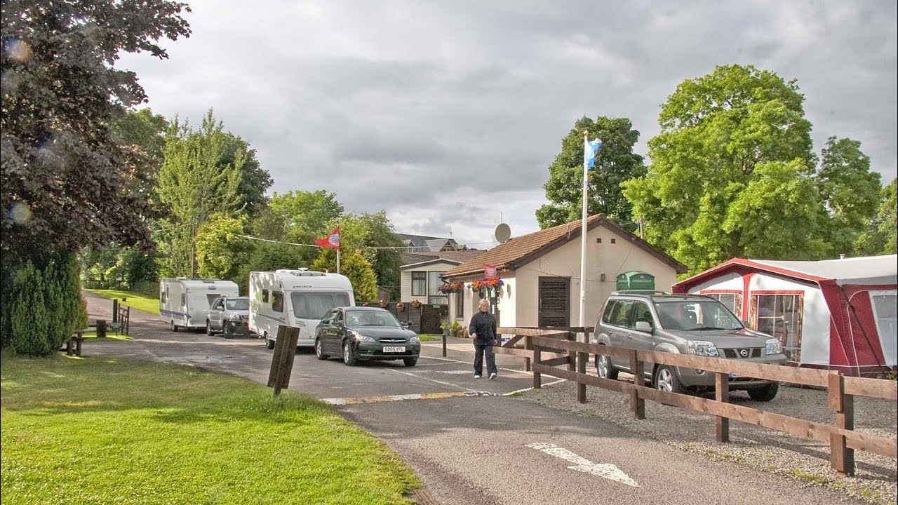 The drive through Moffat into the Moffat Camping and Caravan club site.