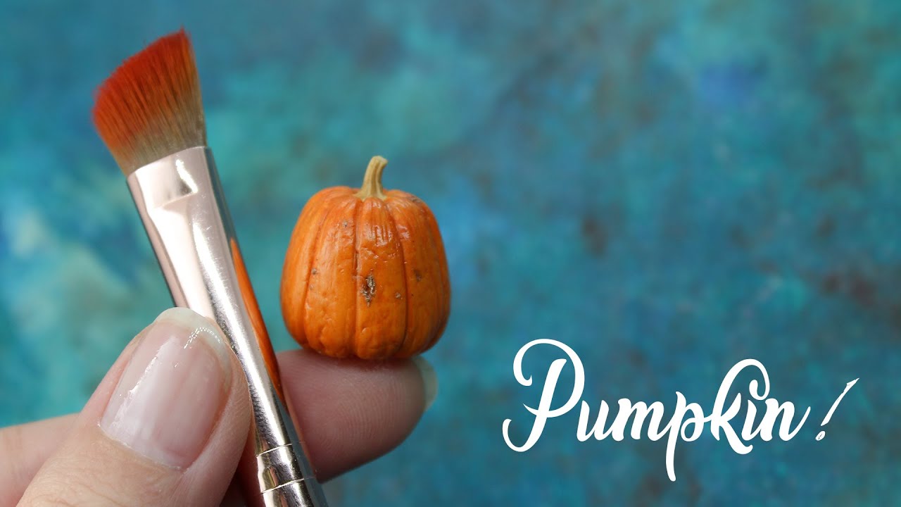 DIY mini pumpkin for Halloween dollhouse decoration 🍁 Polymer clay tutorial | Dollhouse miniatures