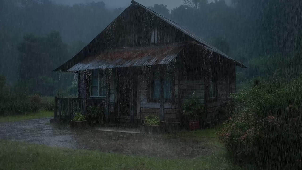 Breathe Easy 🌧️ Rain on Rustic Cabin Surrounded by Misty Trees for Deep Sleep & Calm 😴