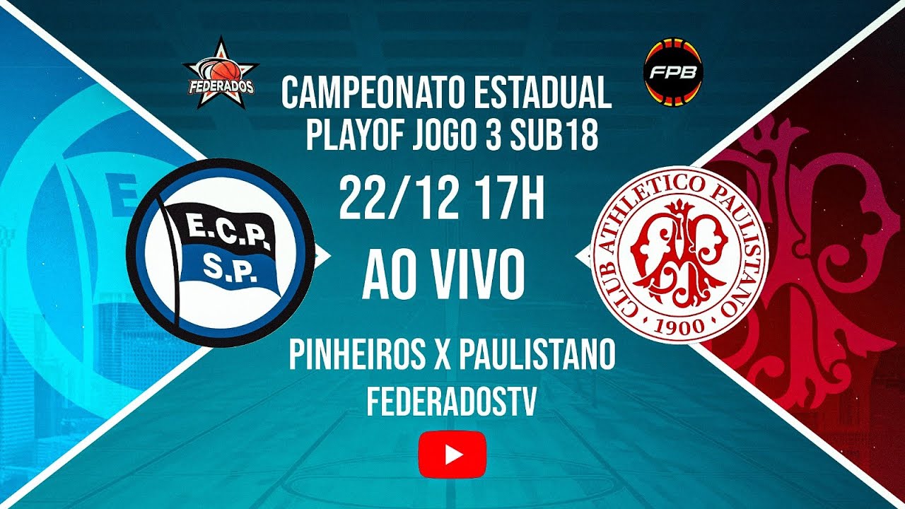 ESTADUAL  | SUB 18 | PINHEIROS X PAULISTANO | AO VIVO | 17:00HRS