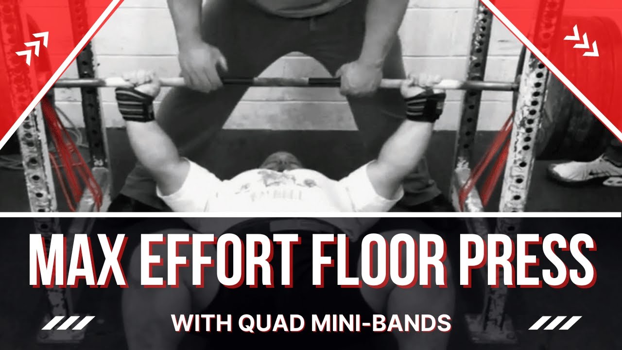 Max Effort Floor Press with 150lbs band tension