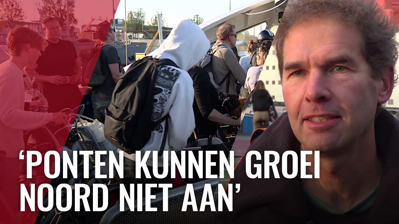 Fietsdemonstratie voor brug over het IJ
