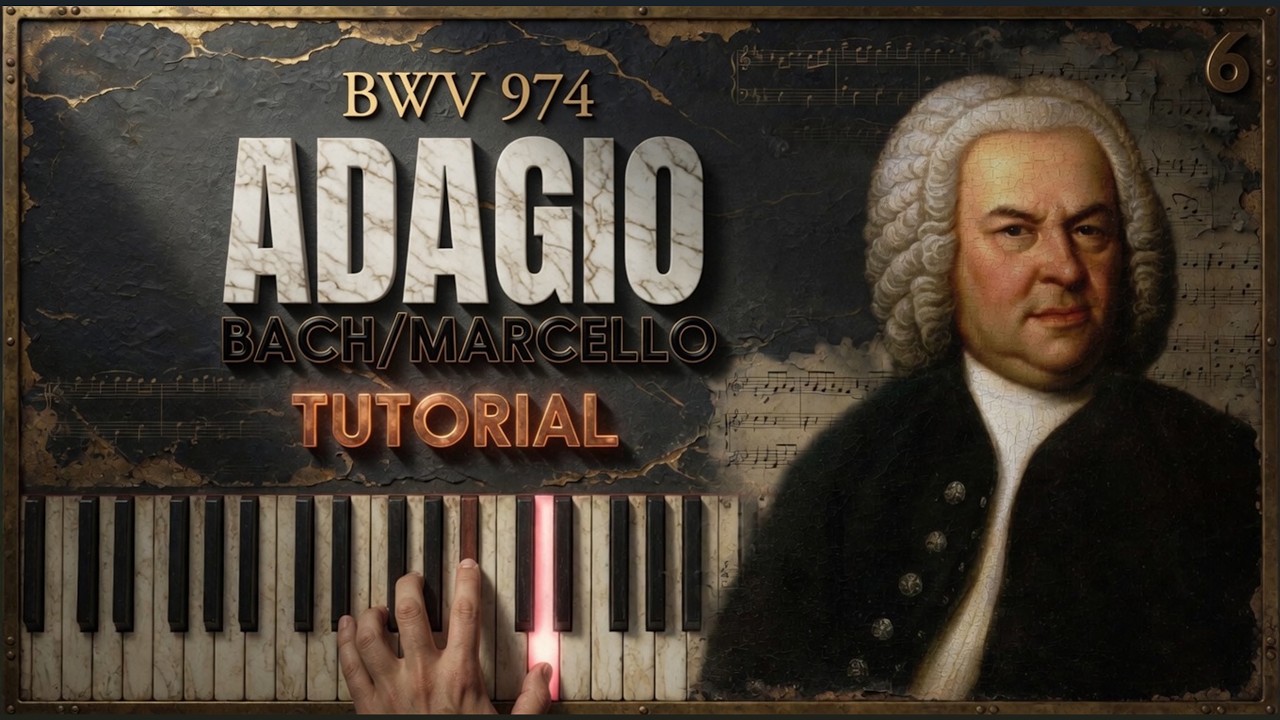 ADAGIO BWV 974 by Bach / Marcello | Piano Tutorial (Part 1) Slow and Detailed